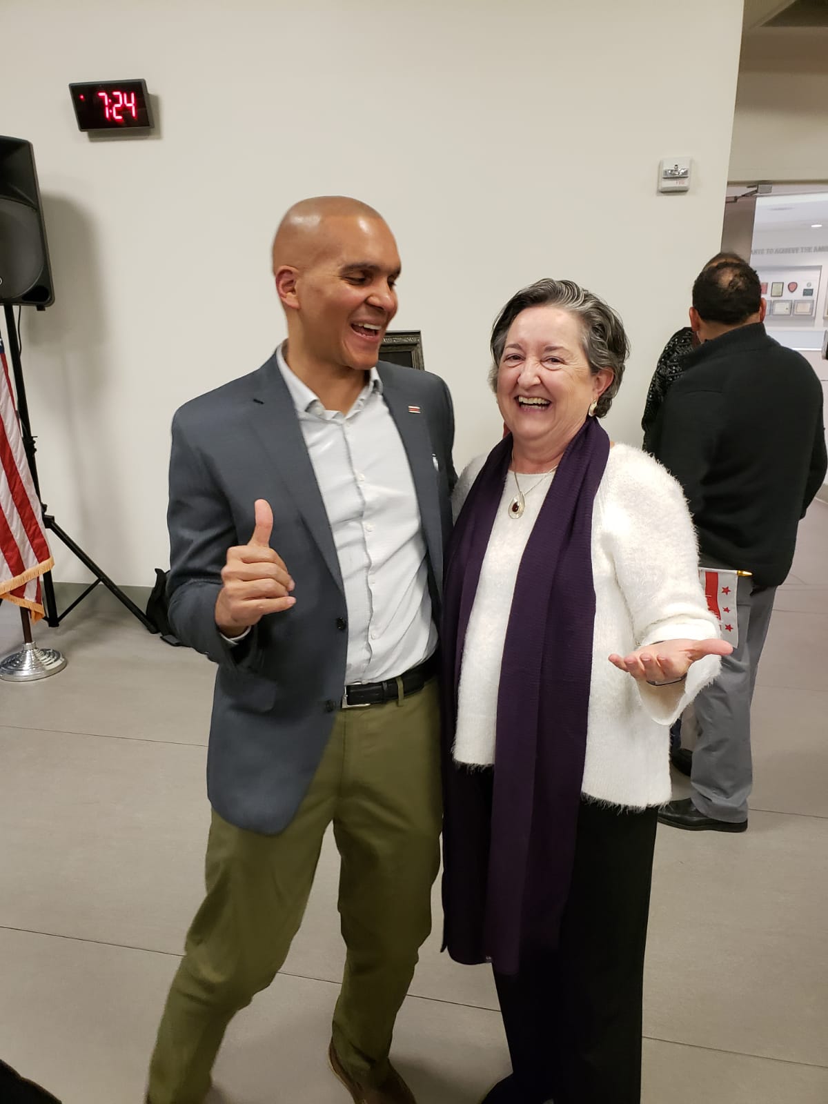 Franklin Garcia poses with Bibi Otero long time Latino community leader at the December 14th reception celebrating the life of Pepe Lujan.